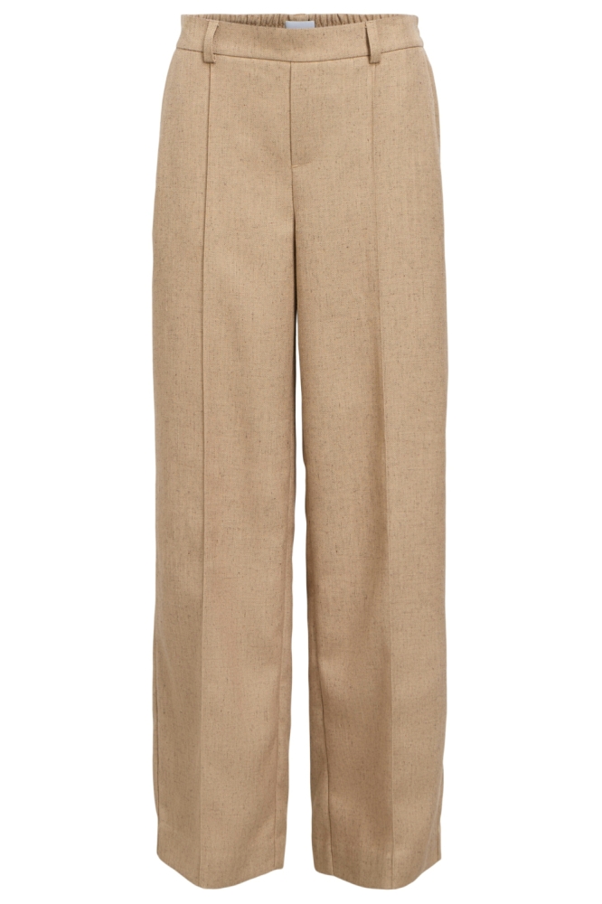 OBJBEA LISA WIDE PANTS 140 23048004 Tannin/Black melange